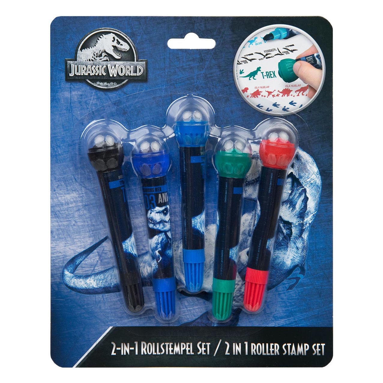 Undercover Jurassic World Rolle Stempelmarker, 5 Stück.