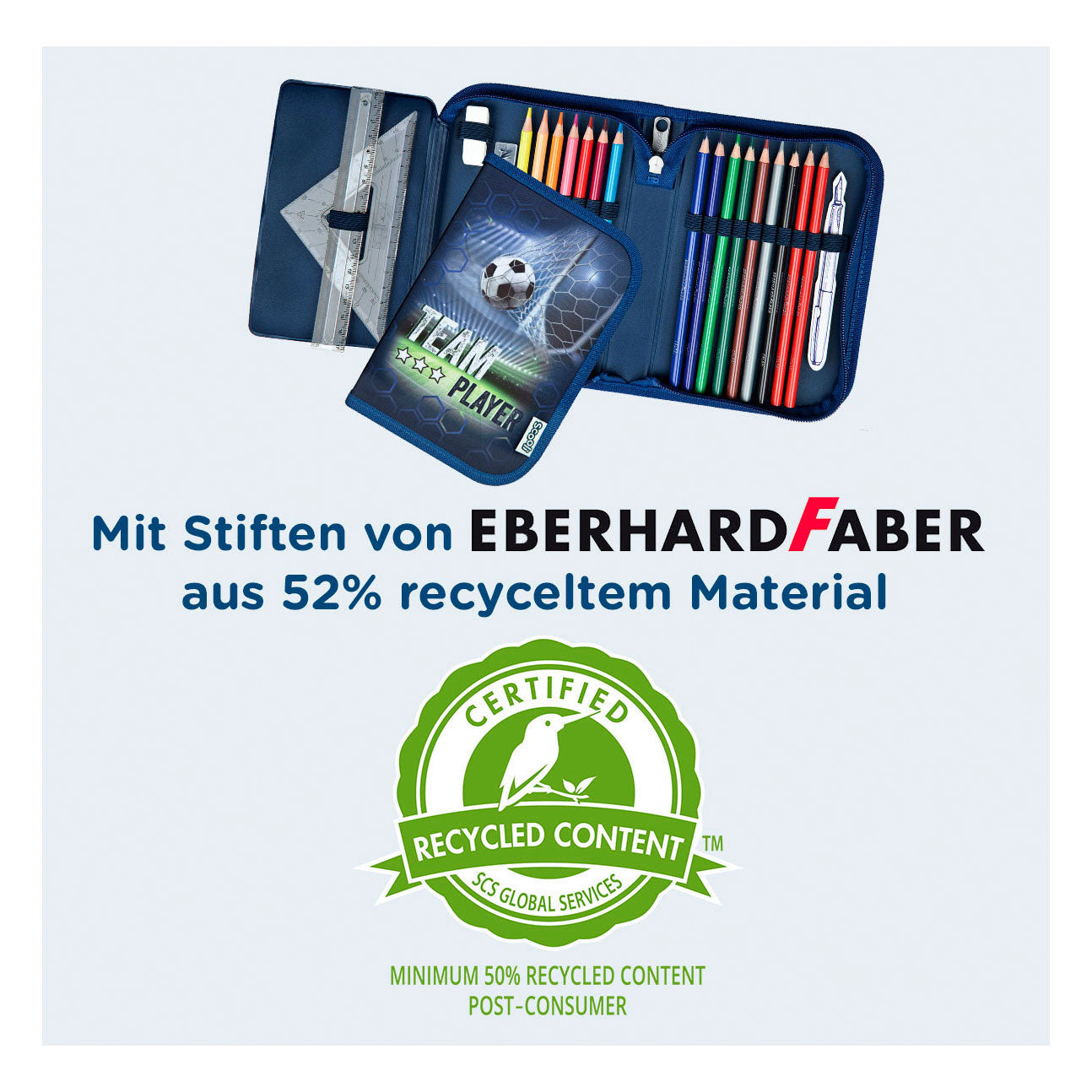 Verstecktes Federmäppchen mit Fußball