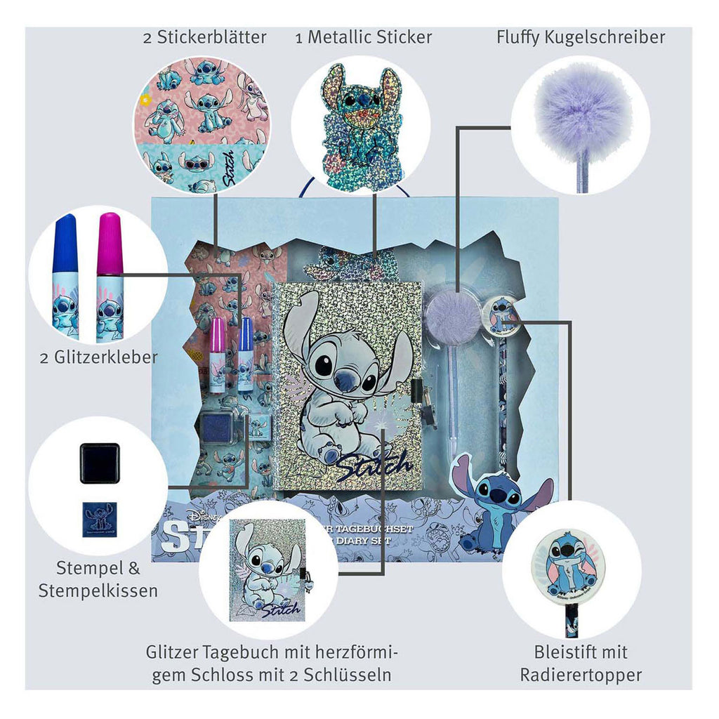 Undercover Stitch Glitzer-Tagebuch-Set