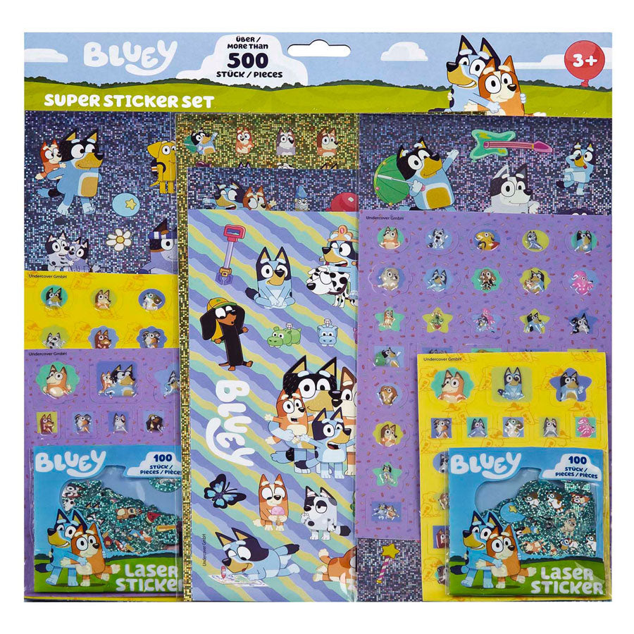 Bluey super sticker set - 500+st.
