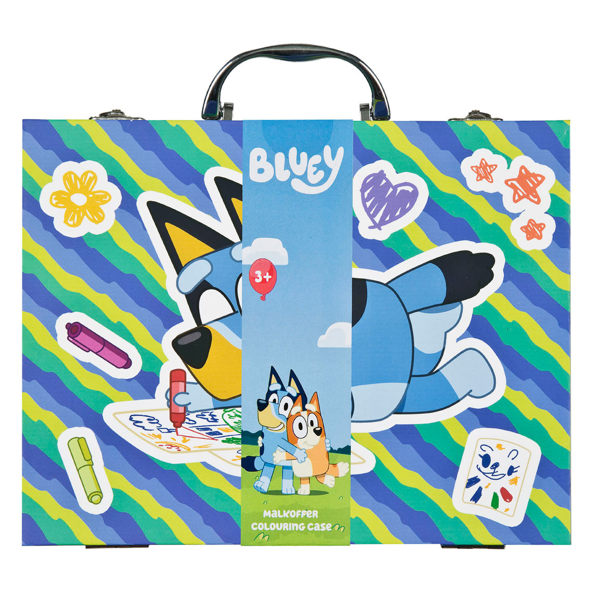 Bluey undercover kleurkoffer - creatieve tekenset voor kinderen.