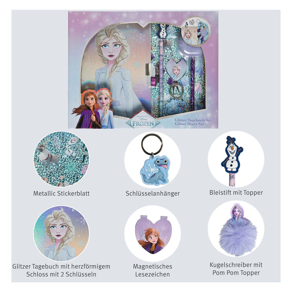 Undercover glitter dagboek set frozen - 6dlg.