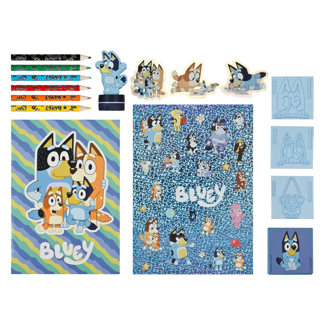 Undercover mega kleur en stempel set bluey