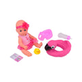 Johntoy john toy baby rose drink- en plaspop 30cm met dierenzwemband