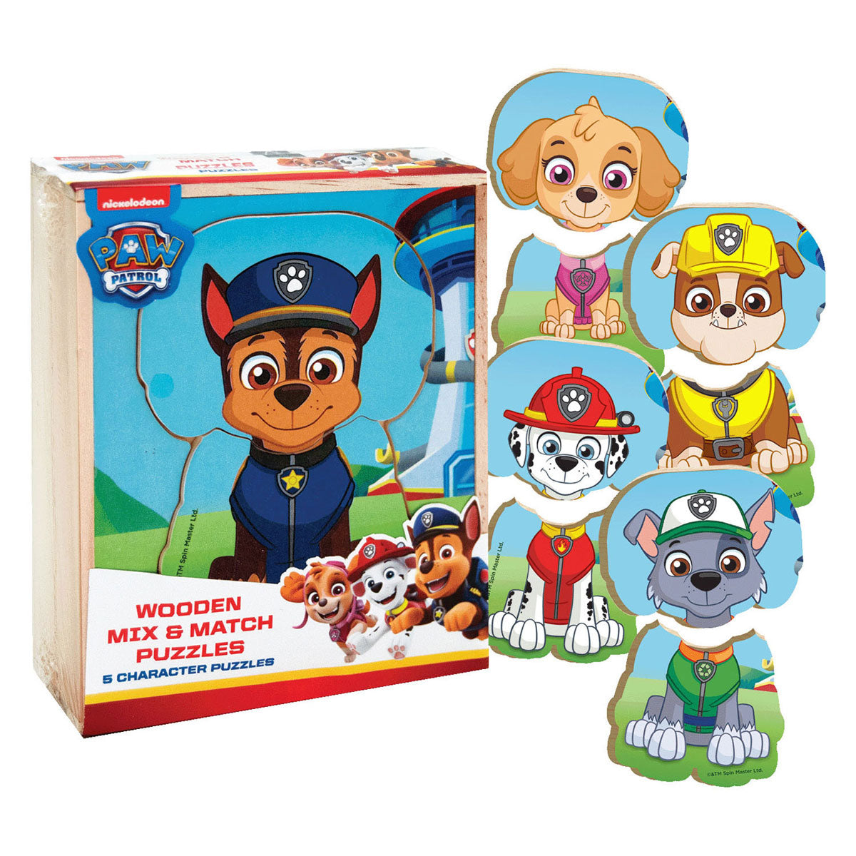 Speelgoedland paw patrol houten mix match puzzel
