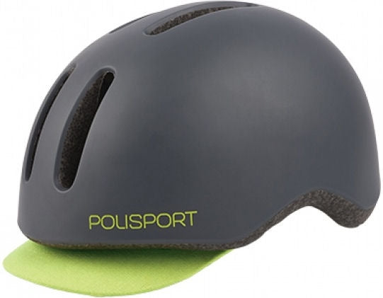 Polisport Commuter M (54–58 cm) Fahrradhelm – mattes Dunkelgrau, fluoreszierendes Gelb