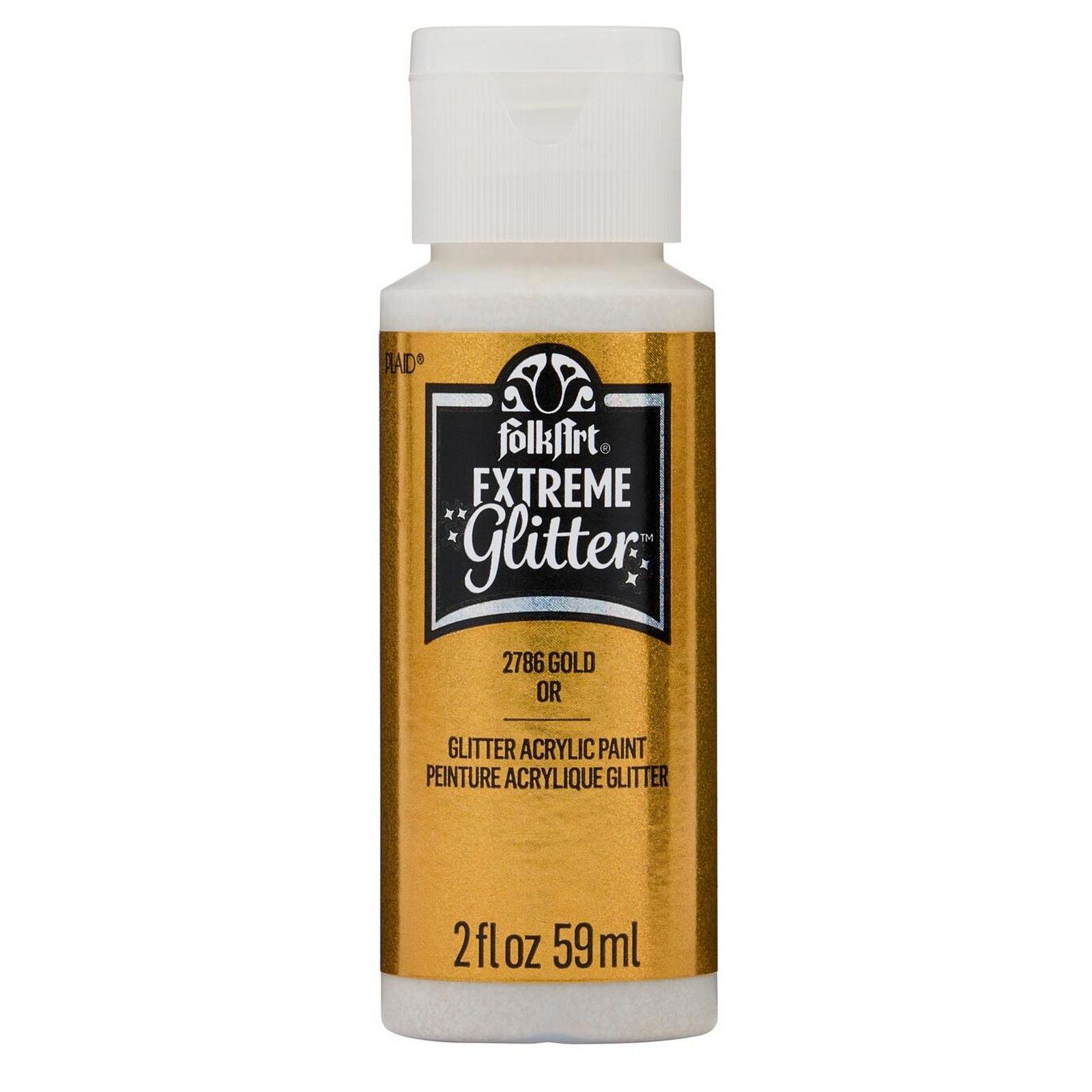 Folkart • extreme glitter acrylic paint gold 59ml