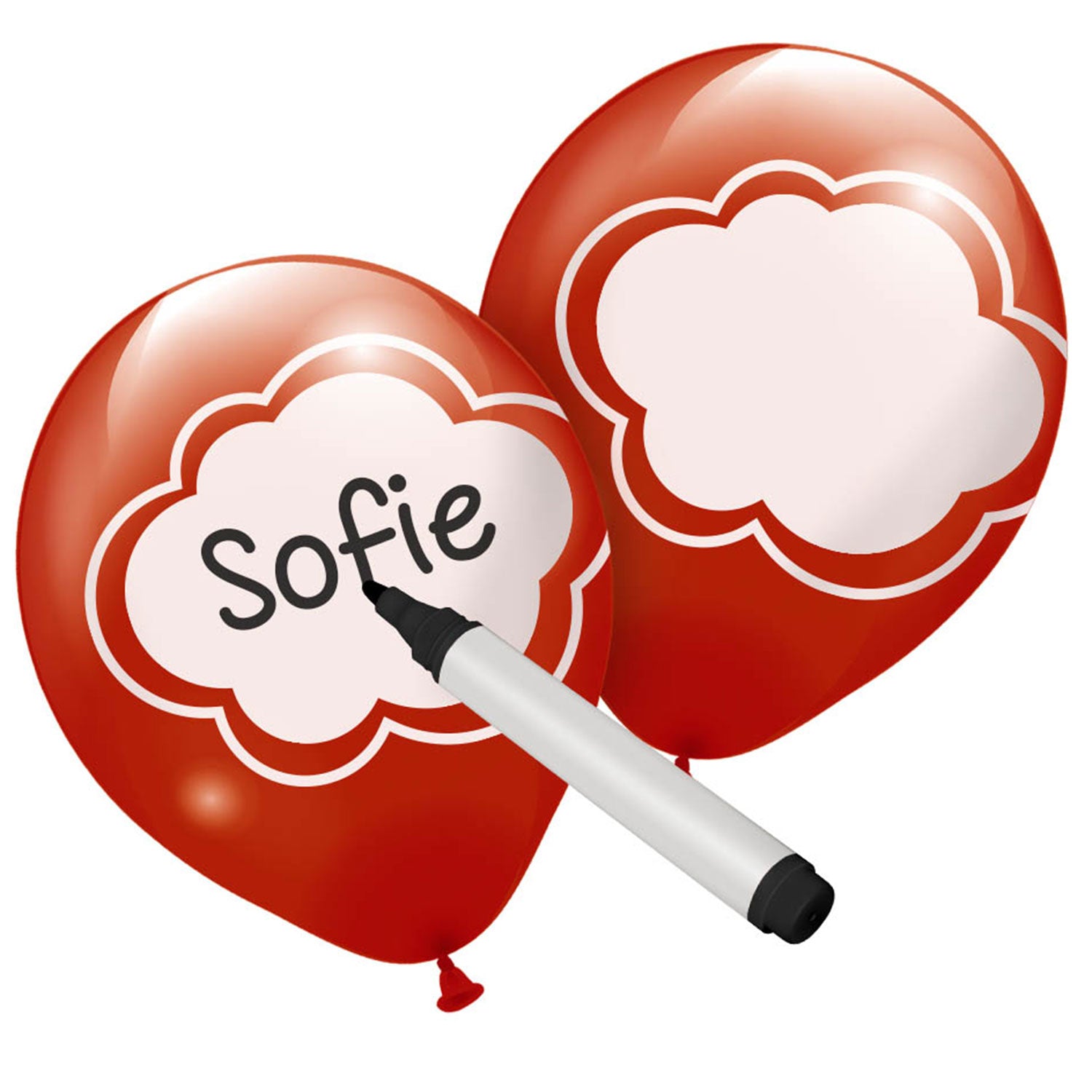 Folat BV Beschreibbare Luftballons, farbig, 6 Stück.