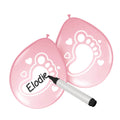 Folat BV Beschreibbare Ballons Geburt Mädchen, 6 Stück.