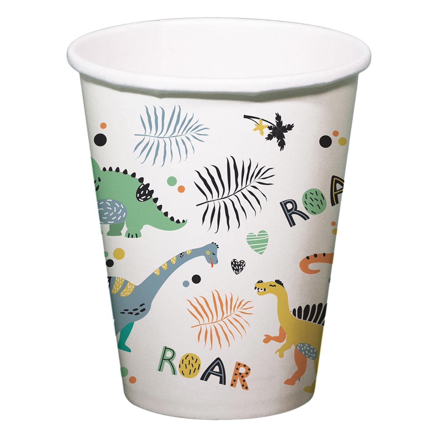 Folat BV Papierbecher Dino Roars 250ml, 6 Stück.