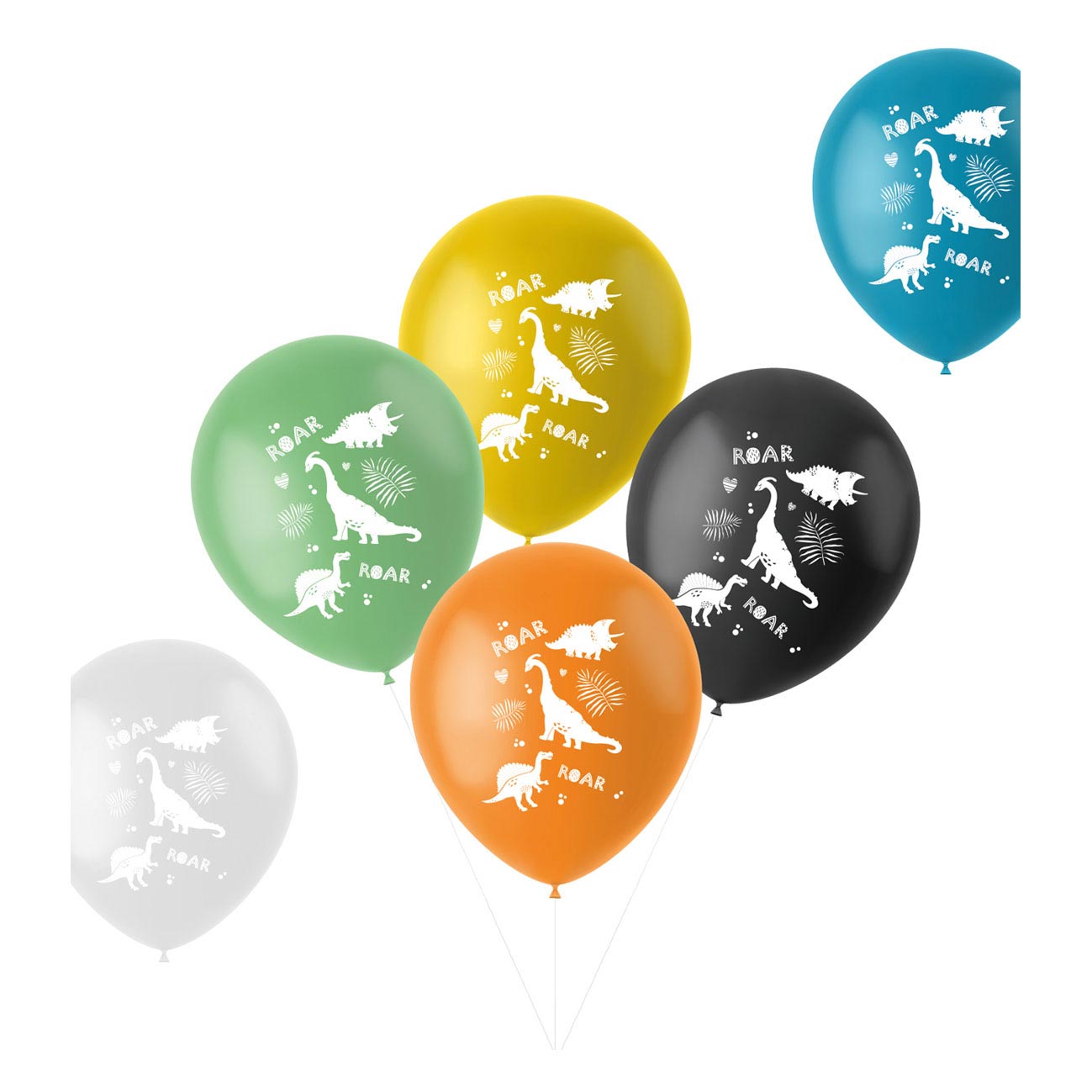 Folat BV Latexballons Dinosaurier 33 cm, 6 Stück.