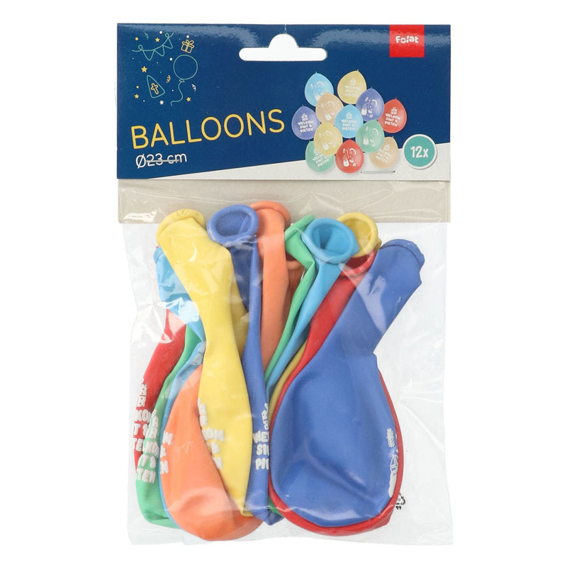 Folat BV Latexballons begrüßen den Weihnachtsmann und Piet, 12 Stück.