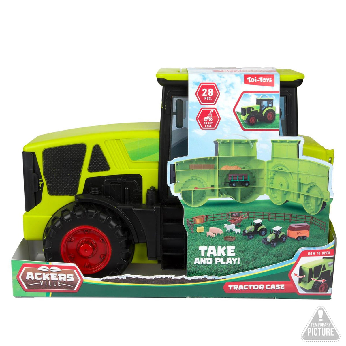 Toi-Toys Bauernhof-Spielset im Traktorkoffer - 28-teilig.