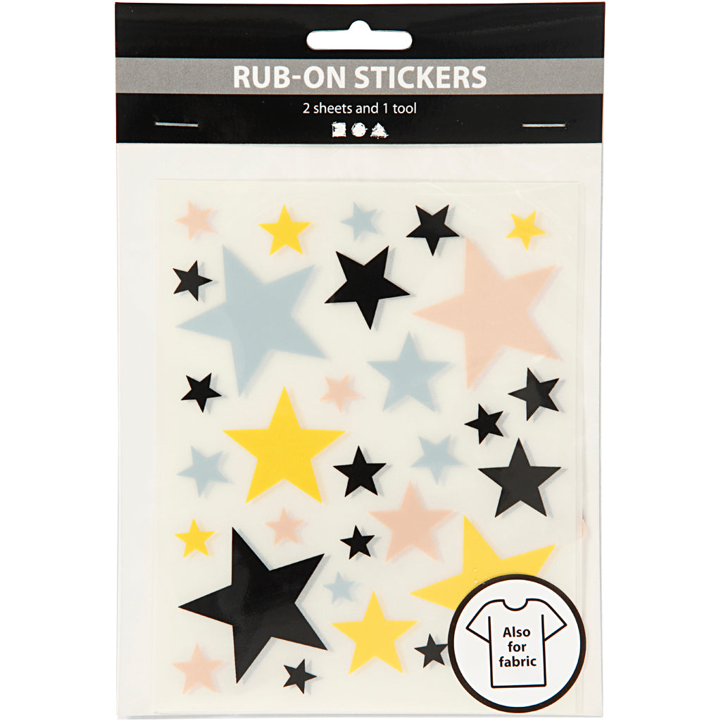 Creativ Company Rub-on-Sticker Sterne, 2 Bögen