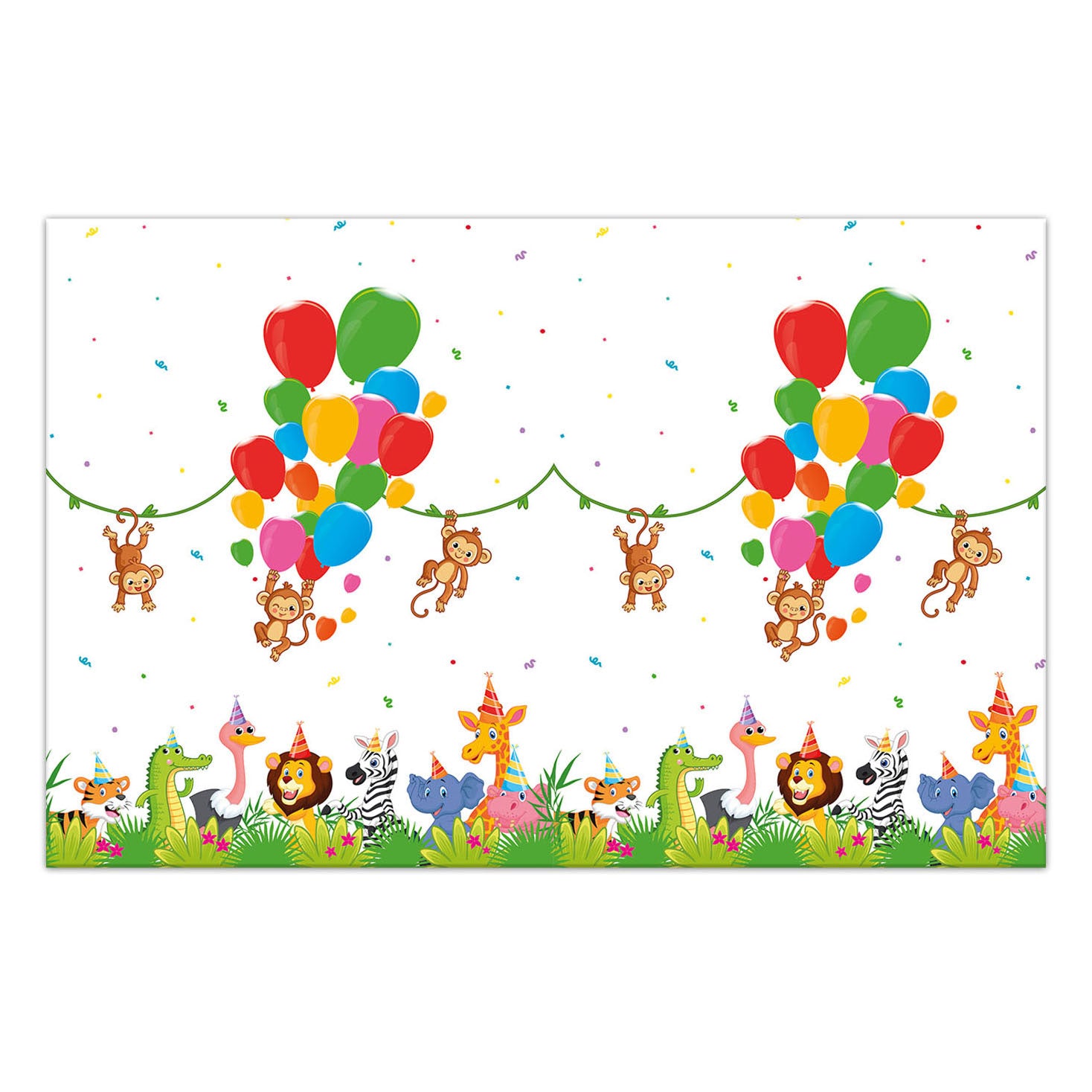Globos Tischdecke Dschungelballons, 120 x 180 cm