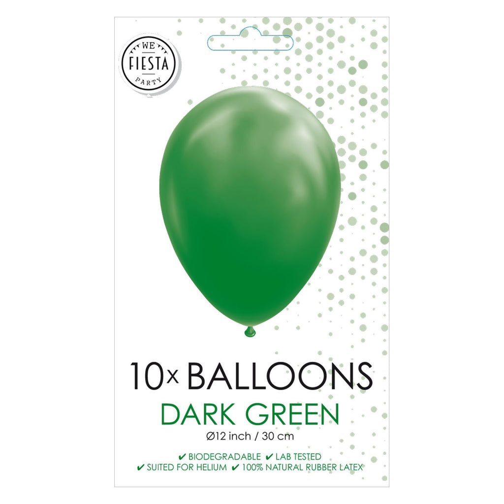 Globos Ballons dunkelgrün 30cm, 10 Stück.