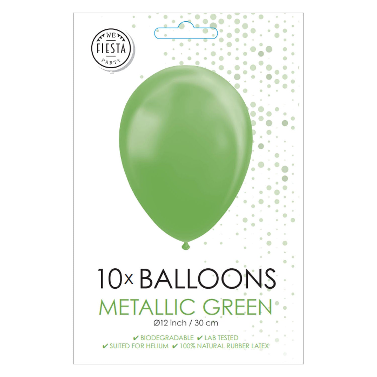 Globos Ballons, metallisch grün, 30 cm, 10 Stück.