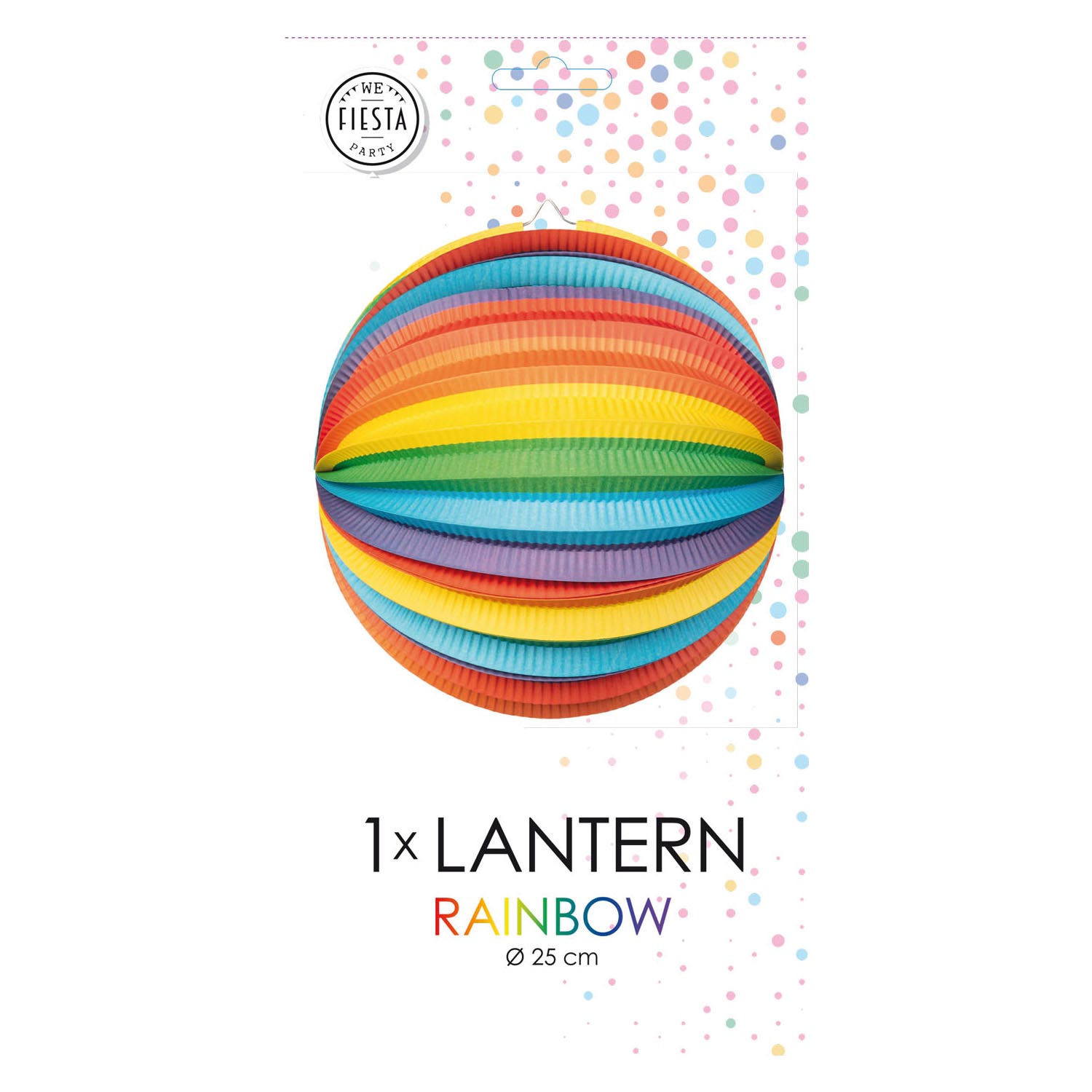 Globos papieren lantaarn rond regenboog, 25cm
