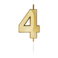 Globos taartkaars 6cm metallic goud no. 4