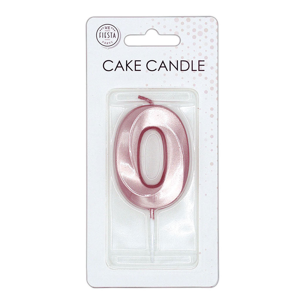 Globos taartkaars 6cm metallic rose goud no. 0