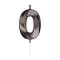 Globos taartkaars 6cm metallic zwart no. 0