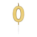 Globos taartkaars 4,5cm metallic goud no. 0