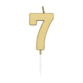 Globos taartkaars 4,5cm metallic goud no. 7