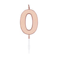 Globos taartkaars 4,5cm metallic rose goud no. 0
