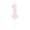 Globos taartkaars 4,5cm pastel roze no. 1