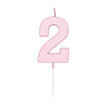 Globos taartkaars 4,5cm pastel roze no. 2