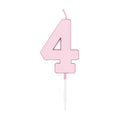 Globos taartkaars 4,5cm pastel roze no. 4