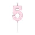 Globos taartkaars 4,5cm pastel roze no. 5