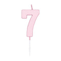 Globos taartkaars 4,5cm pastel roze no. 7