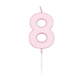Globos taartkaars 4,5cm pastel roze no. 8
