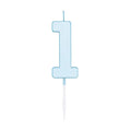 Globos taartkaars 4,5cm pastel blauw no. 1