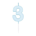Globos taartkaars 4,5cm pastel blauw no. 3