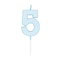 Globos taartkaars 4,5cm pastel blauw no. 5