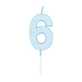 Globos taartkaars 4,5cm pastel blauw no. 6