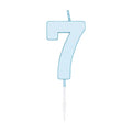 Globos taartkaars 4,5cm pastel blauw no. 7