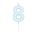 Globos taartkaars 4,5cm pastel blauw no. 8