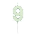 Globos taartkaars 4,5cm pastel mint no. 9