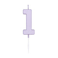 Globos taartkaars 4,5cm pastel lila no. 1