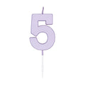 Globos taartkaars 4,5cm pastel lila no. 5