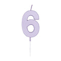 Globos taartkaars 4,5cm pastel lila no. 6