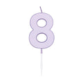 Globos taartkaars 4,5cm pastel lila no. 8