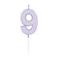 Globos taartkaars 4,5cm pastel lila no. 9