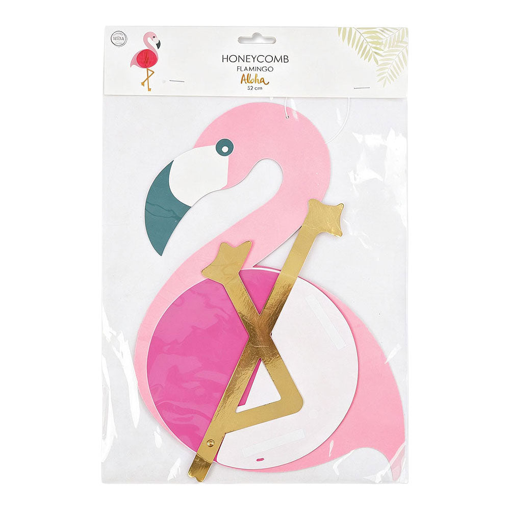 Globos honeycomb flamingo aloha - 52x24cm