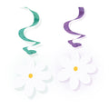 Globos hangende decoratie swirls madeliefjes - 4st.