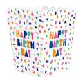 Globos papieren snackboxen happy birthday - 8st.