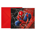 Globos uitnodigingen met enveloppen spiderman wolrd of web - 6st.